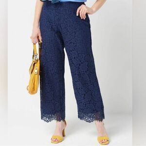 Isaac Mizrahi Live! lace wide leg elastic waist paint size XL nwot 24A